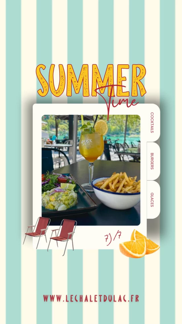 🍹 𝑵𝒆𝒘 𝒔𝒆𝒂𝒔𝒐𝒏 : 𝒍𝒆𝒕’𝒔 𝒈𝒐 !

Ça y est… la saison d’été est lancée 💛

Terrasse ouverte, journées qui s’allongent, soirées qui s’animent… Le Restaurant Le Chalet du Lac passe officiellement en mode été 😎

▾ Désormais, nous sommes ouverts ▾ 

🗓️ 𝑻𝒐𝒖𝒔 𝒍𝒆𝒔 𝒋𝒐𝒖𝒓𝒔
🍽️ 𝑴𝒊𝒅𝒊 & 𝒔𝒐𝒊𝒓
🕚  𝐀 𝒑𝒂𝒓𝒕𝒊𝒓 𝒅𝒆 𝟏𝟏𝒉

Apéros au bord du lac, ambiance guinguette…🥳

Tout est prêt pour un été de partage, de gourmandises et de bons moments ! 

Et franchement… on avait hâte ☀️

𝑳𝒆 𝑪𝒉𝒂𝒍𝒆𝒕 𝒅𝒖 𝑳𝒂𝒄 • 𝑹𝒆𝒔𝒕𝒂𝒖𝒓𝒂𝒏𝒕 & 𝑮𝒖𝒊𝒏𝒈𝒖𝒆𝒕𝒕𝒆
Ici, on mange, on trinque, on danse !
☎️ Réservation conseillée au 04•13•38•32•63
🌐 www.lechaletdulac.fr

• • • • 

#restaurantbar #familyrestaurant #musiclive #produitsfrais #larochederame