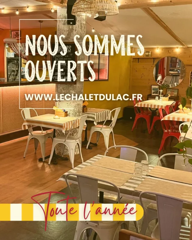 🪩 𝑵𝒐𝒖𝒔 𝒔𝒐𝒎𝒎𝒆𝒔 𝒐𝒖𝒗𝒆𝒓𝒕𝒔 𝒕𝒐𝒖𝒕𝒆 𝒍’𝒂𝒏𝒏𝒆𝒆 !

Depuis septembre 2025, le restaurant Le Chalet du Lac est ouvert à l’année !

Avec une envie simple : faire du Chalet du Lac 𝒖𝒏 𝒗𝒆𝒓𝒊𝒕𝒂𝒃𝒍𝒆 𝒍𝒊𝒆𝒖 𝒅𝒆 𝒗𝒊𝒆 𝒑𝒐𝒖𝒓 𝑳𝒂 𝑹𝒐𝒄𝒉𝒆-𝒅𝒆-𝑹𝒂𝒎𝒆 et ses habitants !

Un endroit où l’on se retrouve, où l’on partage un repas, un verre, une soirée…

🍽️ 𝑯𝒐𝒓𝒔 𝒔𝒂𝒊𝒔𝒐𝒏
Ouverture du mardi au samedi → midi
Jeudi & vendredi → soir

🎶 𝑫𝒆𝒔 𝒂𝒏𝒊𝒎𝒂𝒕𝒊𝒐𝒏𝒔 𝒓𝒆𝒈𝒖𝒍𝒊𝒆𝒓𝒆𝒔
Soirées → salsa, quiz, blind test…

Plus qu’un restaurant, 𝒖𝒏 𝒍𝒊𝒆𝒖 𝒅𝒆 𝒓𝒆𝒏𝒄𝒐𝒏𝒕𝒓𝒆, 𝒅𝒆 𝒑𝒂𝒓𝒕𝒂𝒈𝒆 𝒆𝒕 𝒅𝒆 𝒑𝒓𝒐𝒙𝒊𝒎𝒊𝒕𝒆 💛

👉 On vous attend nombreux au restaurant Le Chalet du Lac ! 

𝑳𝒆 𝑪𝒉𝒂𝒍𝒆𝒕 𝒅𝒖 𝑳𝒂𝒄 • 𝑹𝒆𝒔𝒕𝒂𝒖𝒓𝒂𝒏𝒕 & 𝑮𝒖𝒊𝒏𝒈𝒖𝒆𝒕𝒕𝒆
Le goût du partage au bord du lac de La Roche-De-Rame !
☎️ Réservation conseillée au 04•13•38•32•63
🌐 www.lechaletdulac.fr

• • • • 

#restaurantbar #guinguette #musiclive #produitsfrais #larochederame
